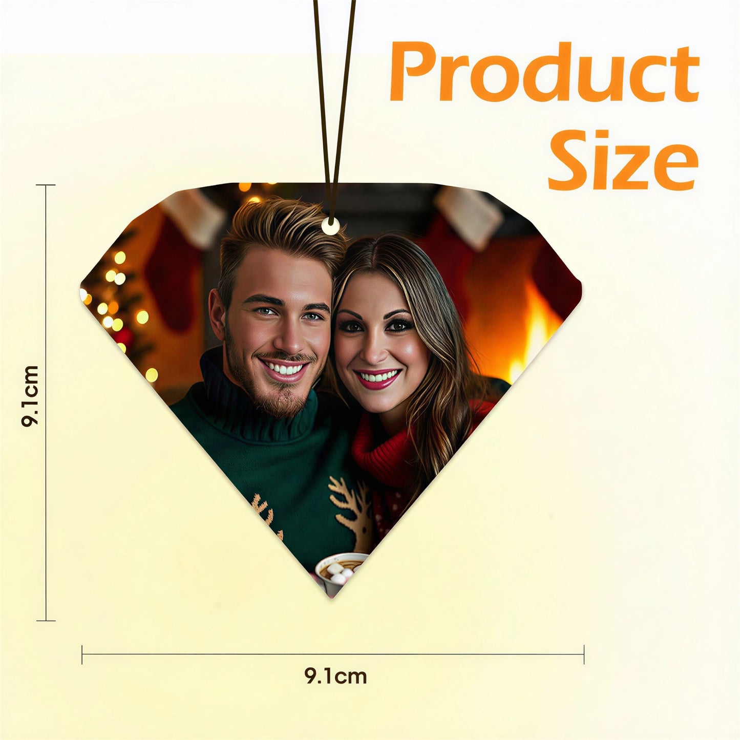 Désodorisant photo personnalisé - Carte parfumée rectangulaire personnalisée à clipser